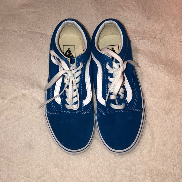 vans old skool lapis blue & white skate shoes